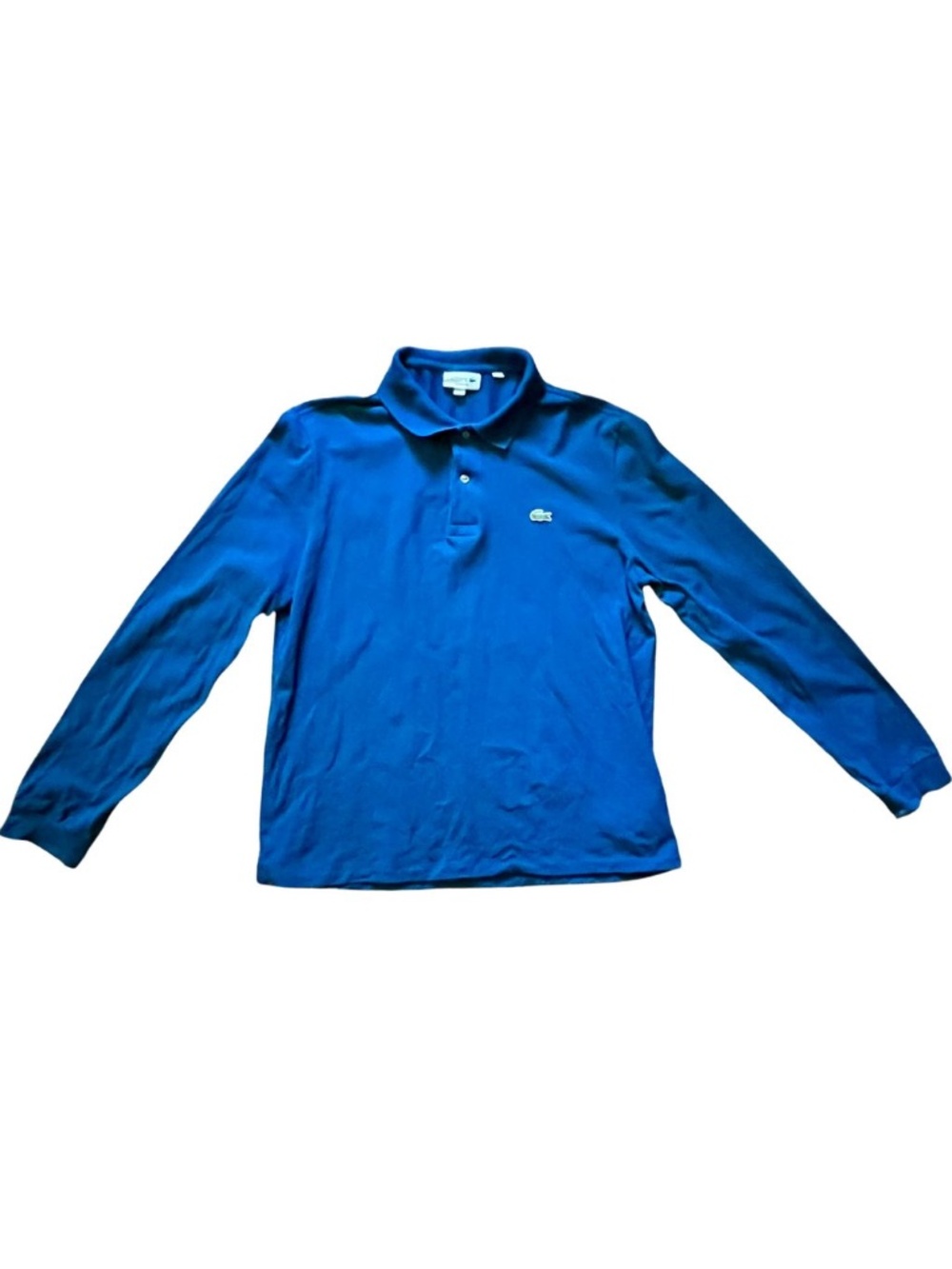 Men's Long Sleeve Navy Blue Lacoste Collared Shirt Large Preppy Polo Old Money